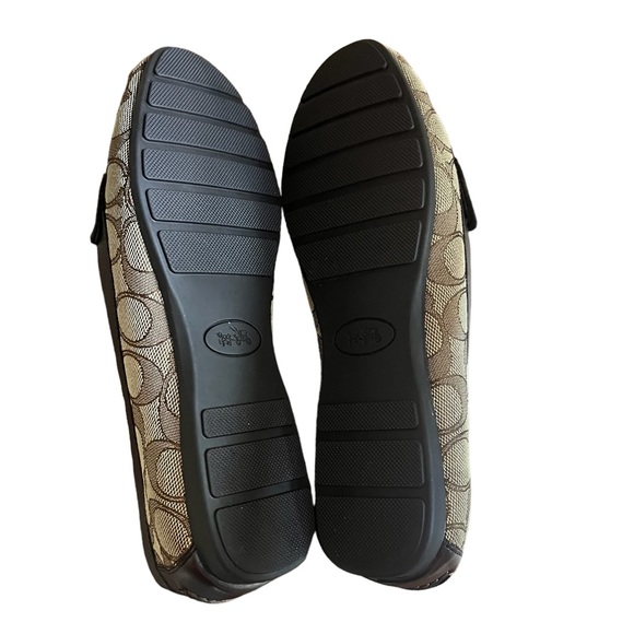 Coach A01918 Olive Outline Signature C Khaki Chestnut Brown Loafers 7B - Picture 10 of 12